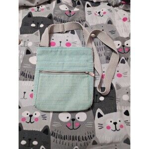 Thirty-One Organizing Shoulder Bag Crossbody Bag Turquoise Cross Weave